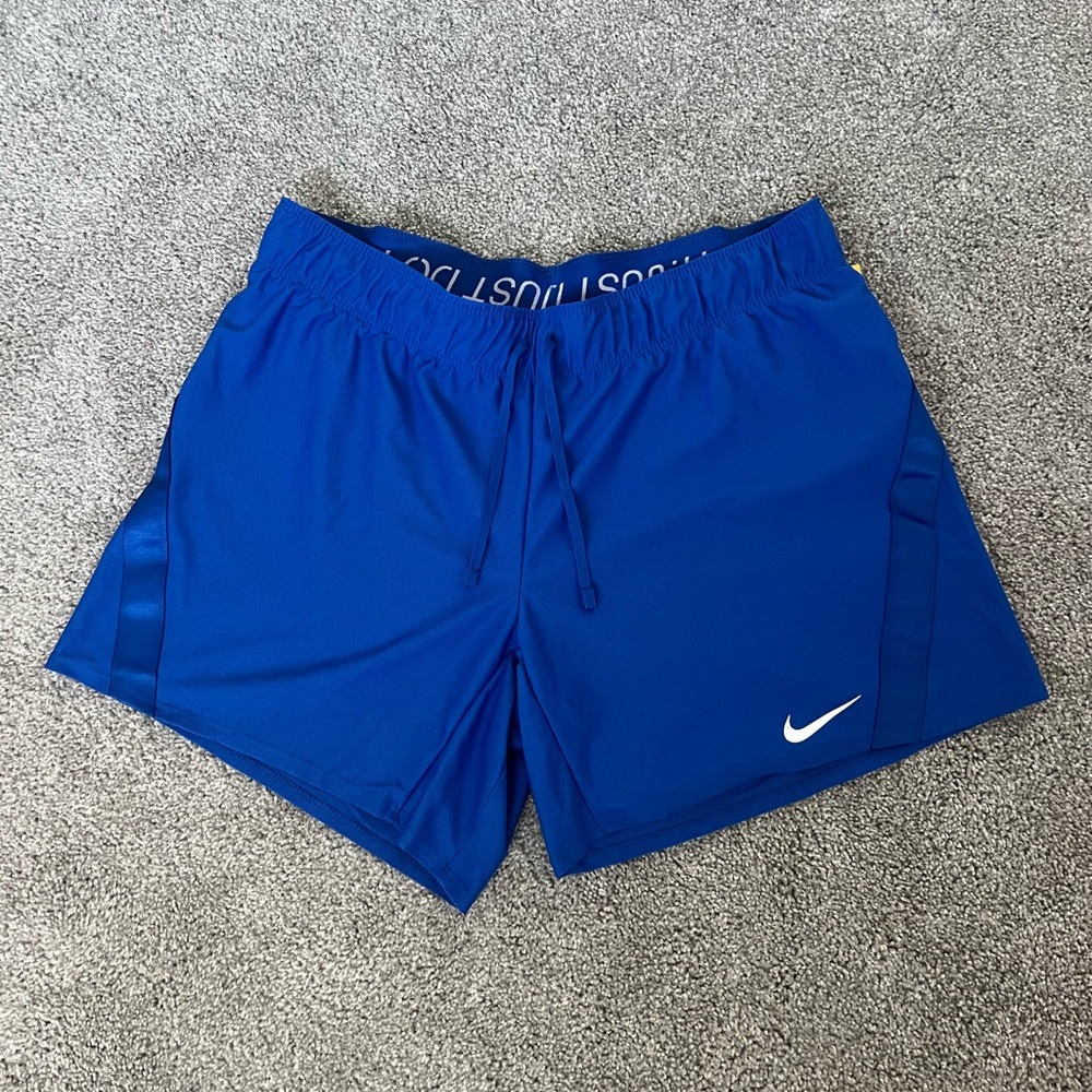 Nike Blue Athletic Shorts Lightweight Dri-Fit Woman’s M with Blue Stripe on Side